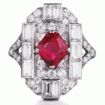 Ruby, Diamond, and Platinum Art Deco Ring