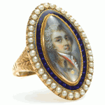 Victorian Gold and Enamel Ring with Miniature
