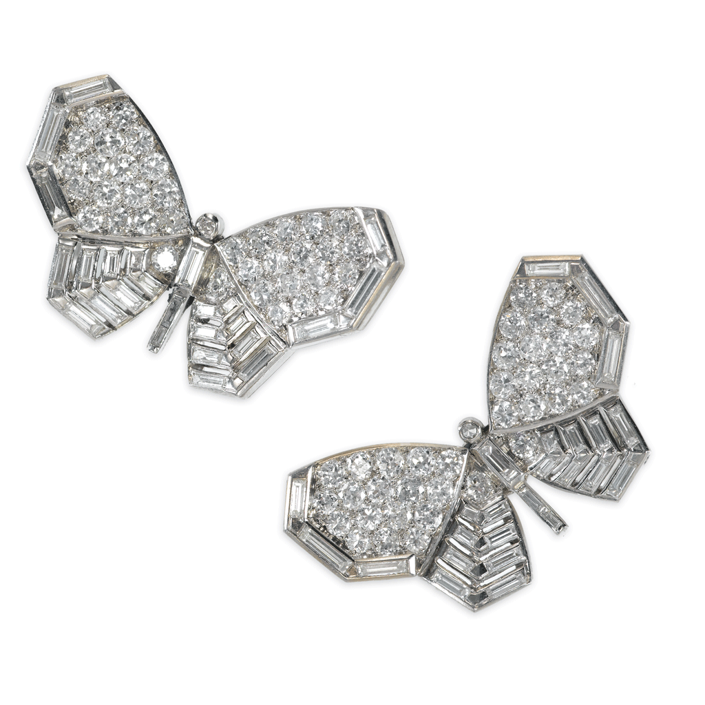 Diamon Earrings on Antique Diamond Butterfly Earrings     Faberge  Antique Jewelry
