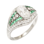 Edwardian Diamond and Emerald Ring, top