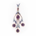 Mrs. Newman Enamel Floral Pendant