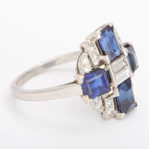 1930s Platinum and Diamond Cross Ring