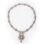 Enamel and Diamond Necklace - full view
