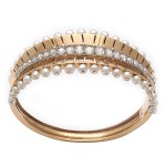 Natural Pearl and Diamond French Bangle