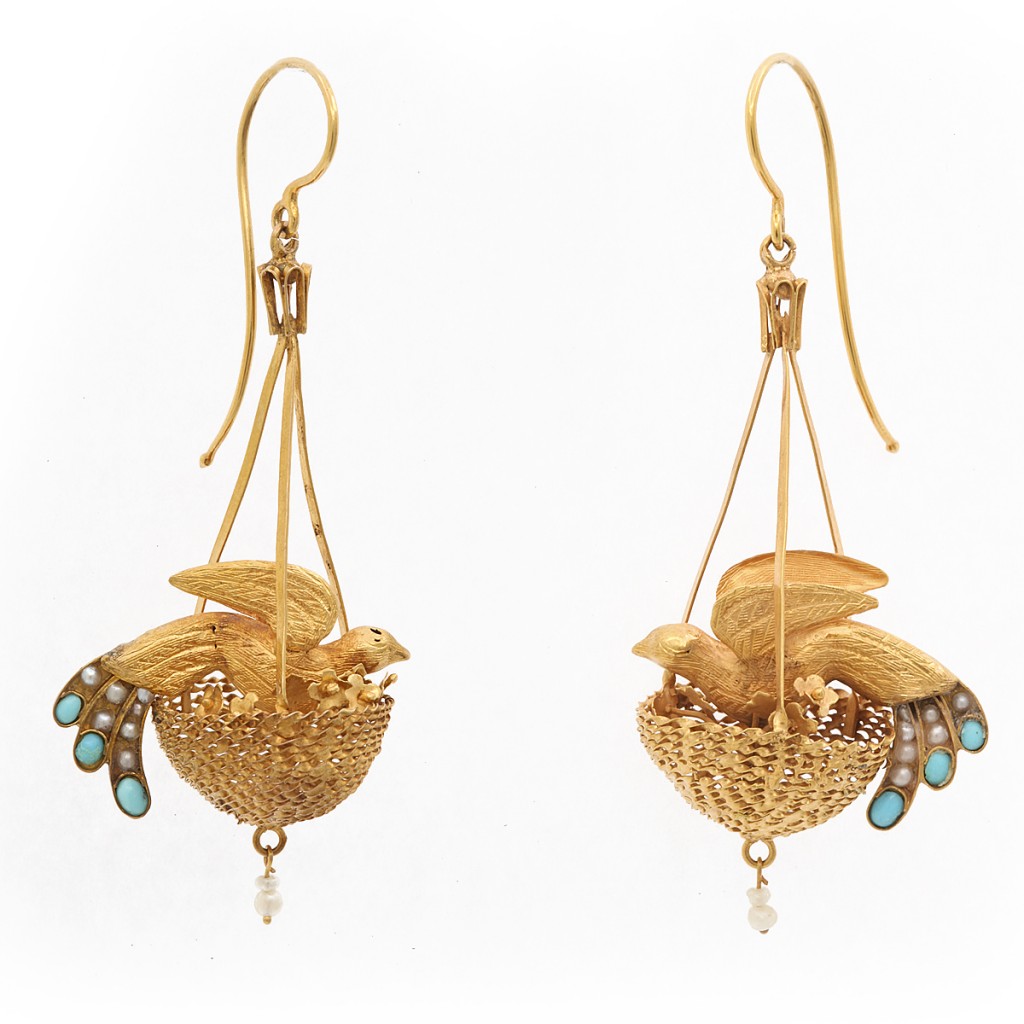 Victorian Bird Nest Earrings