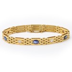 Sapphire and old-mine diamond bracelet