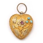 Gold Antique Locket with Floral Design
