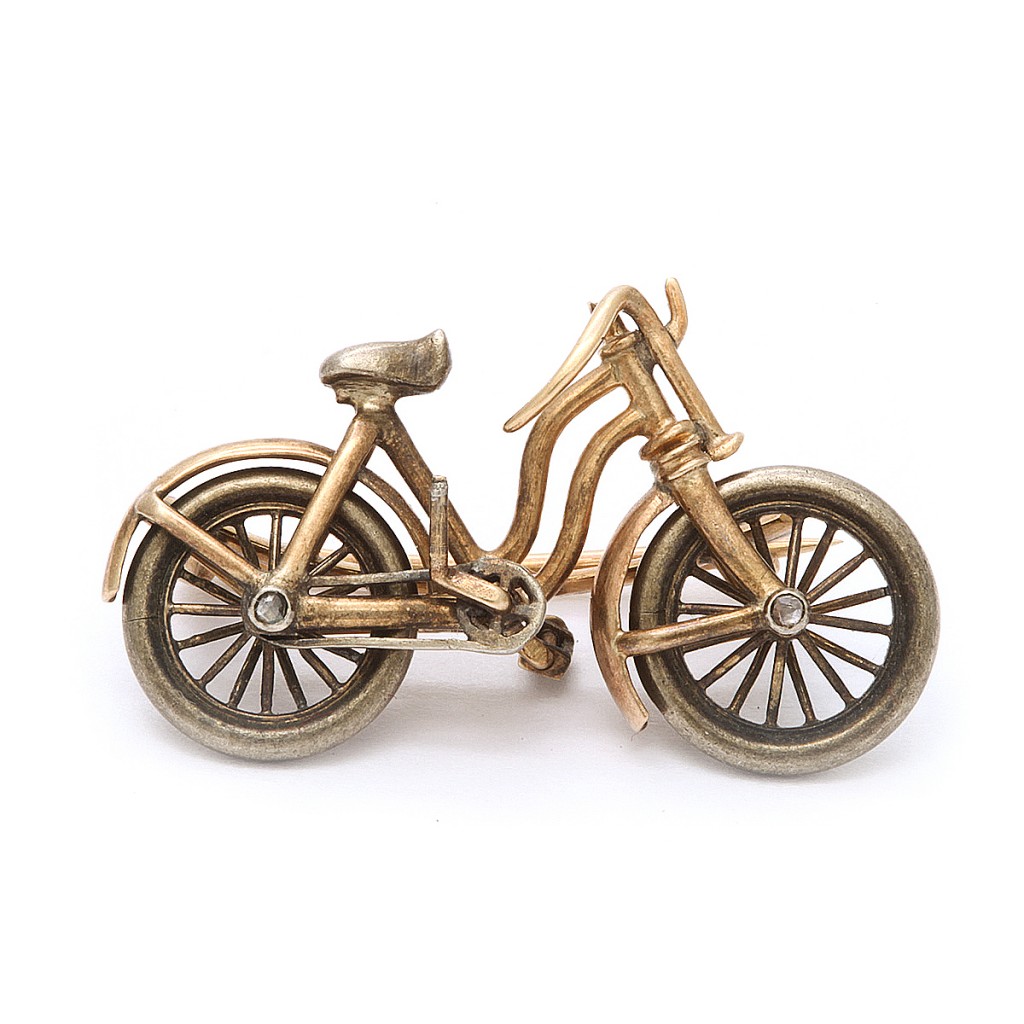 Antique Bicycle Brooch