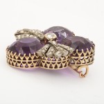 Antique Russian Amethyst and Diamond Floral Brooch - side detail Antique Russian Amethyst and Diamond Floral Brooch - side detail