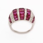 Bombe Ruby and Diamond Ring