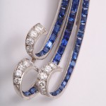 Sapphire and Diamond Waterfall Brooch by Flato Detail 1