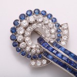 Sapphire and Diamond Waterfall Brooch by Flato Detail 2