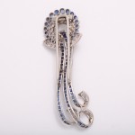 Sapphire and Diamond Waterfall Brooch by Flato Back View