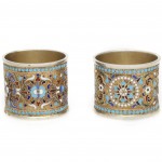 Old Russian Style Enamel Napkin Rings