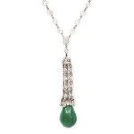 J. E. Caldwell Art Deco Drop Emerald Pendant