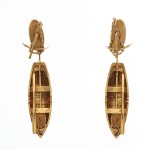 Antique 18K Gold Pendant Earrings in the form of Rowboats