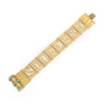 Victorian Gold and Turquoise "Book" Bracelet