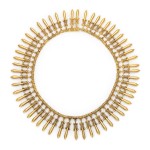 Belle Epoque Antique Revival Gold Fringe Necklace