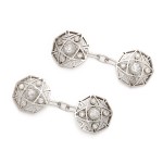 Antique Gothic-style Diamond and Platinum Double Cufflinks