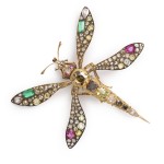 Jeweled Mosquito Brooch