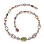 Antique Multi-colored gemstone necklace