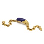 Gold and Lapis Dog Bracelet
