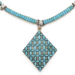 Victorian Turquoise and Diamond Pendant