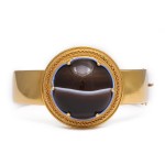 Banded Agate and Gold Bangle