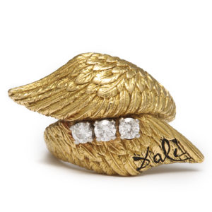 Salvador Dali Gold Angel Wings Ring