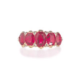 Antique Natural Ruby Half-Hoop Ring Antique Natural Ruby Half-Hoop Ring