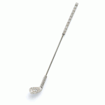 Golf Club Platinum, Diamond and Onyx Jabot Pin