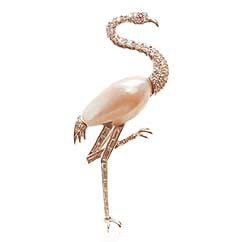 Mississippi River Pearl Flamingo Pin Mississippi River Pearl Flamingo Pin