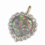 Antique Black Opal Heart Pendant
