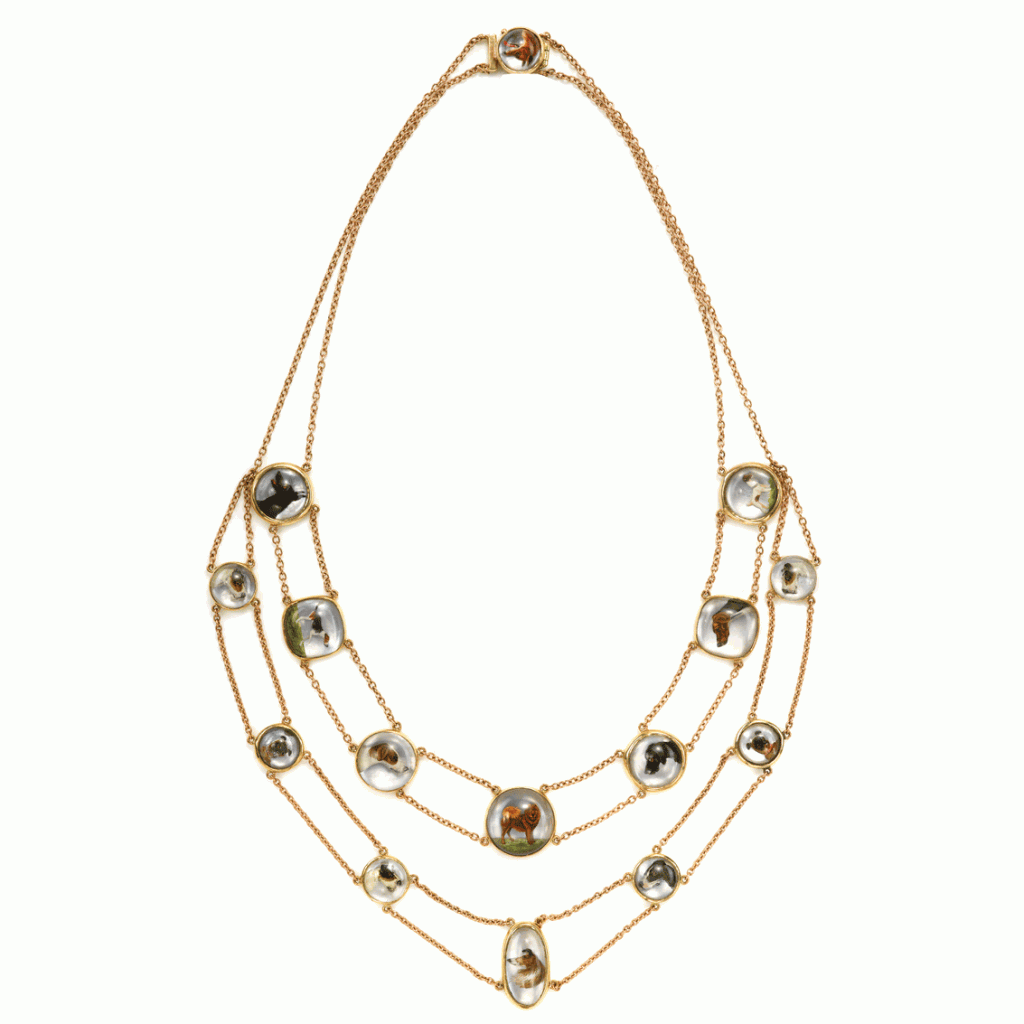 Suite of Reverse Crystal Dog Jewelry