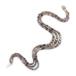 Rare Natural Black and Multi-color Pearl Necklace