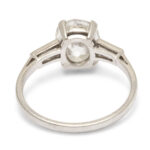 back view, Edwardian Old Mine Cushion Cut Diamond Engagement Ring