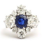 other view, Antique Sapphire and Diamond Quatrefoil Ring