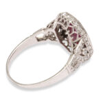 back view, Art Deco Natural Ruby and Diamond Ring