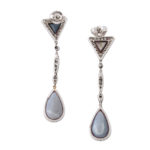 back view, 1920s Diamond Drop Earrings