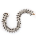 Natural Pearl and Diamond Flexible Antique Bracelet