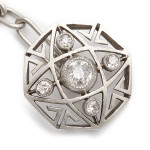 Detail view, Antique Octagonal Diamond and Platinum cufflinks