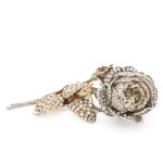 diamond rose brooch, side