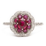 Antique Ruby Flower Ring