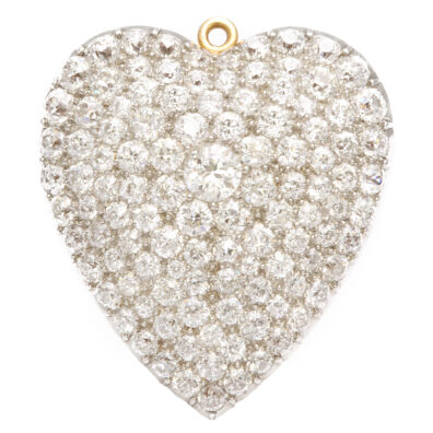 1920s Diamond Heart Brooch and Pendant