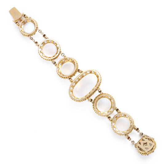 1960s Moonstone and Diamond Bracelet, back