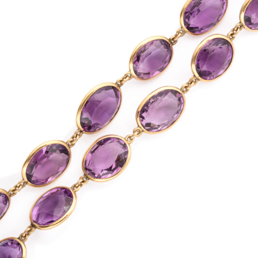 detail view, Antique Amethyst Chain necklace