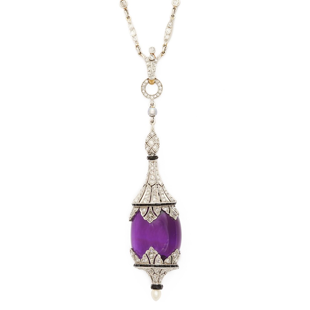 main view, Amethyst Pendant Necklace