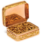 open, Antique Tiny Gold and Micromosaic Vinaigrette