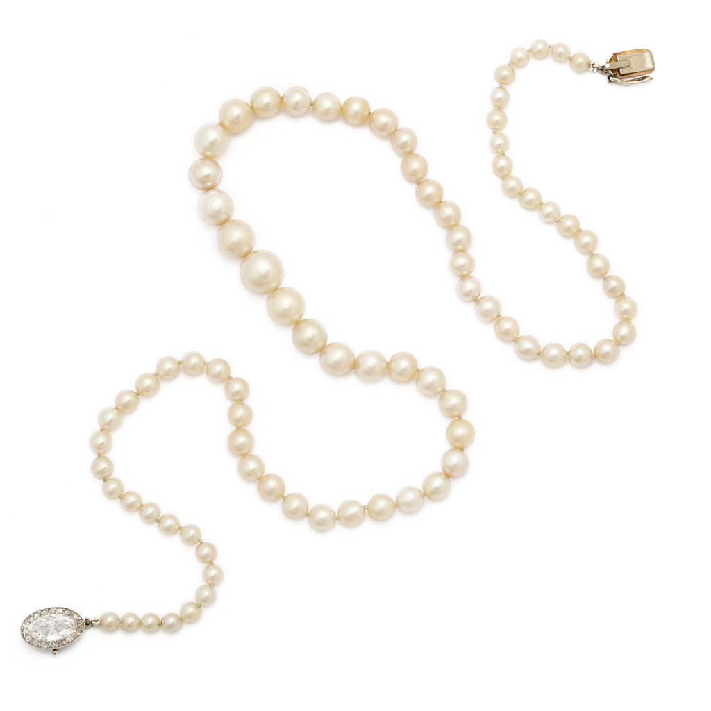 Antique Natural Pearl and Diamond Necklace – A La Vieille Russie
