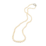 Antique Natural Pearl and Diamond Necklace